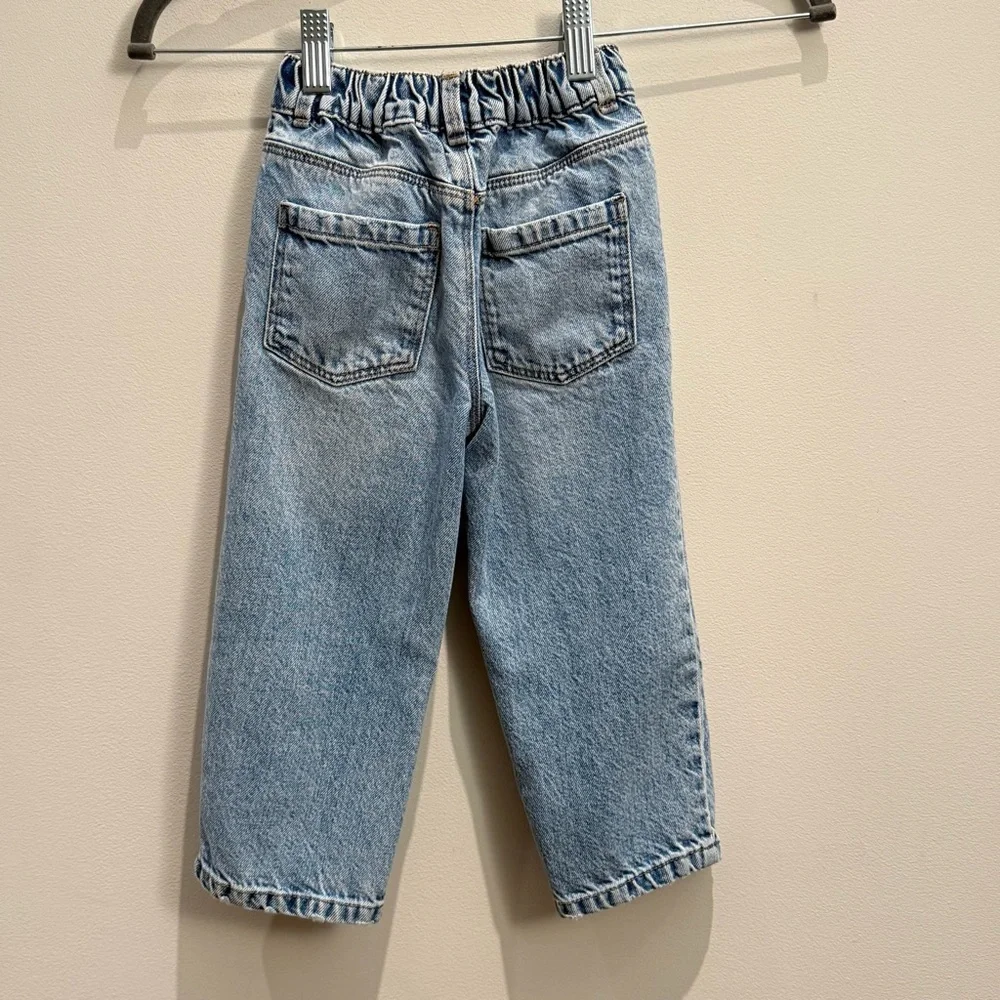 Zara Light Blue Kids Jeans Size Studded Pockets 3-4 Years - Picture 2 of 5